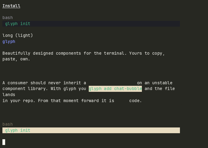 Terminal preview of the markdown-viewer component.