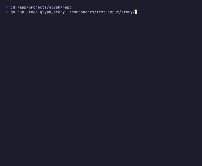 Terminal preview of the text-input component.