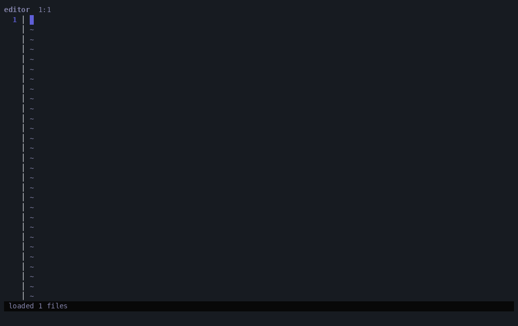 A terminal screen recording: open the picker with Ctrl+P, find a Go file, type a prefix in the editor, idle for 400ms, dim ghost text appears after the cursor, Tab merges it into the line.